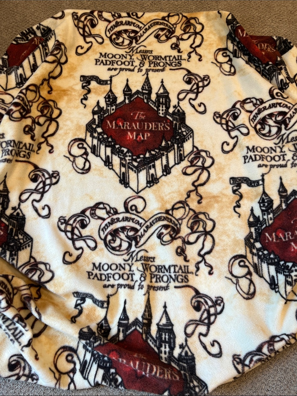 The Marauder's Map Plush Fleece  Fabric